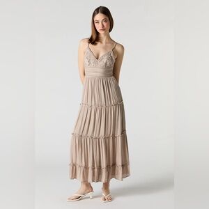 Love tree boho crochet midi dress